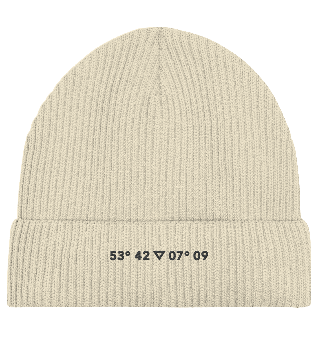 Norderney Koordinaten Stick - Organic Fisherman Beanie