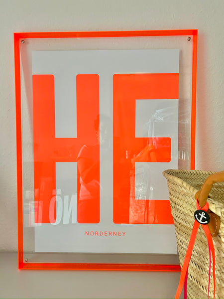 NEON  Acrylrahmen Orange 60x80 (Ohne Poster)