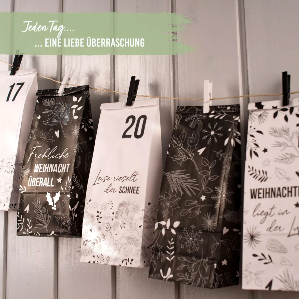 Adventskalender "Holy Night" Geschenktüten zum Befüllen