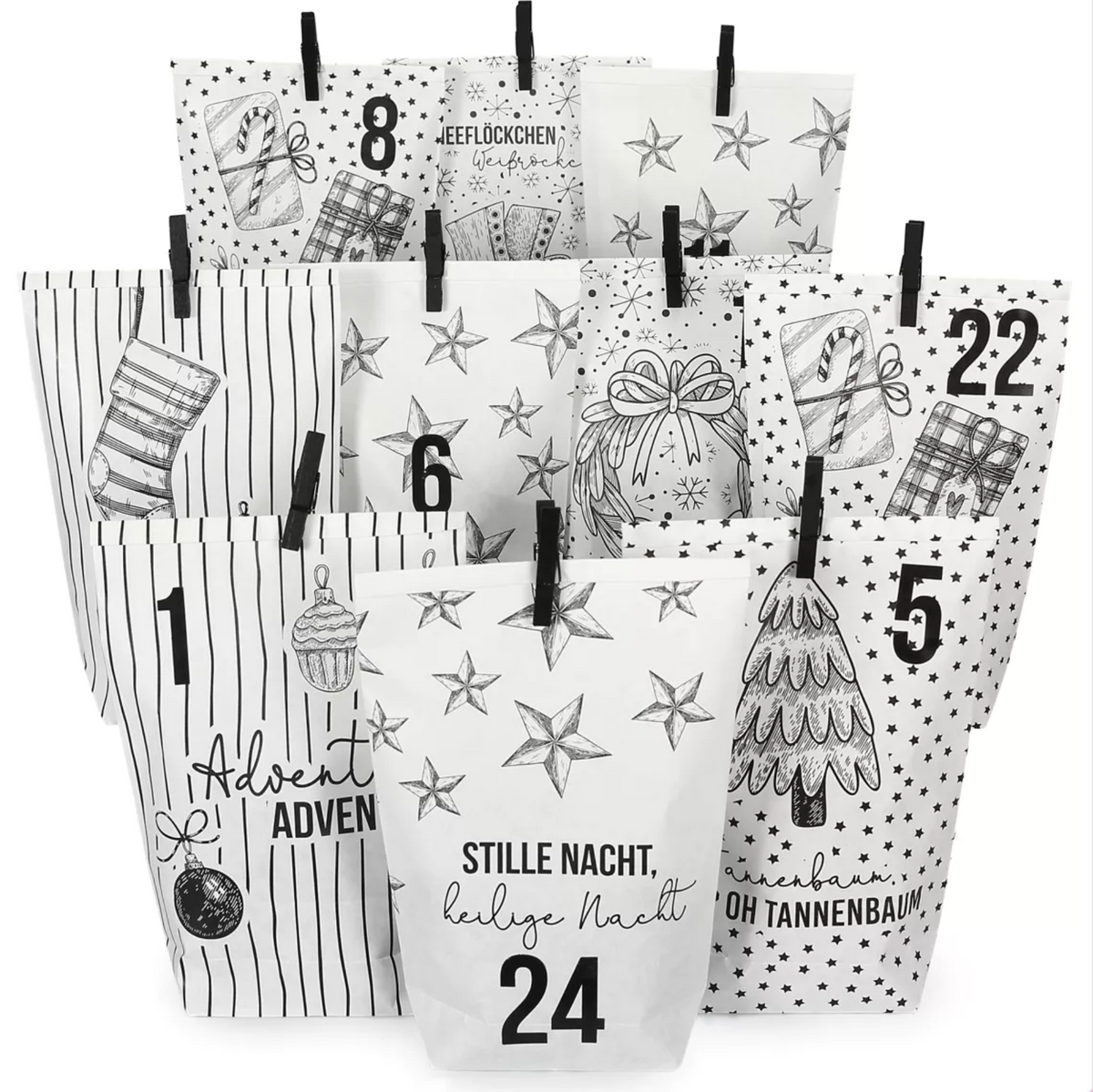 Adventskalender "Christmas SW" Geschenktüten zum Befüllen