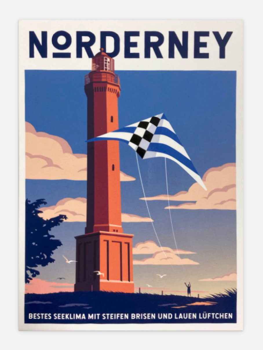 Poster Norderney Leuchtturm 50x70