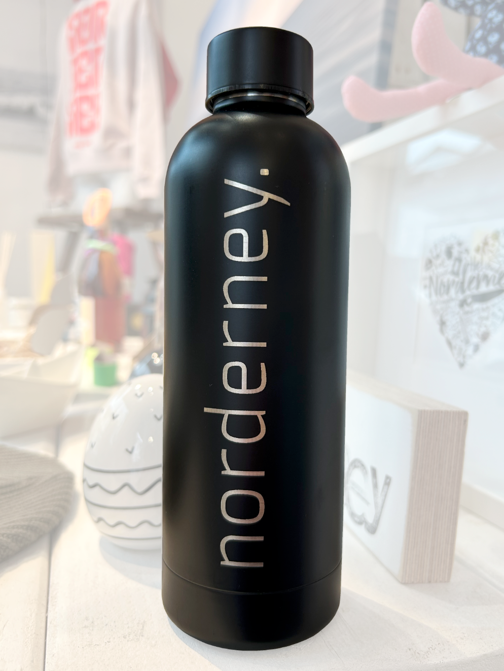 Trinkflasche norderney. aus Edelstahl (gelasert)