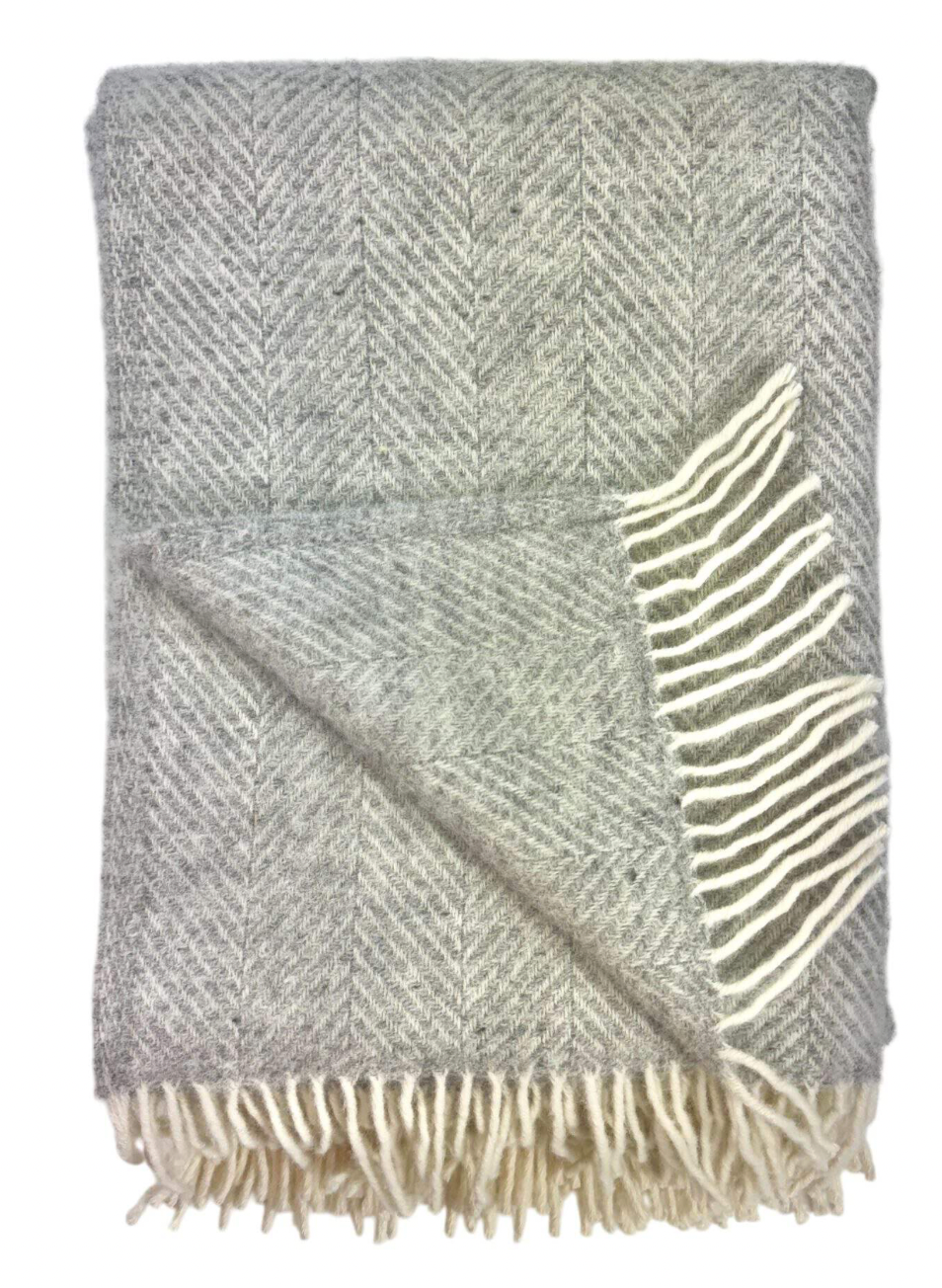 Wolldecke Fischgrät