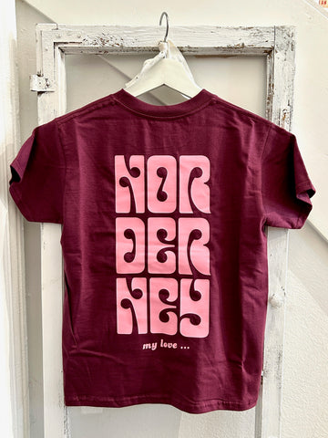 NOR DER NEY KIDS T-SHiRT  BURGUNDY/ROSA