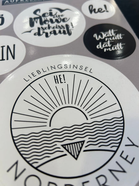 Stickerbogen Schwarz/Retro/Herz