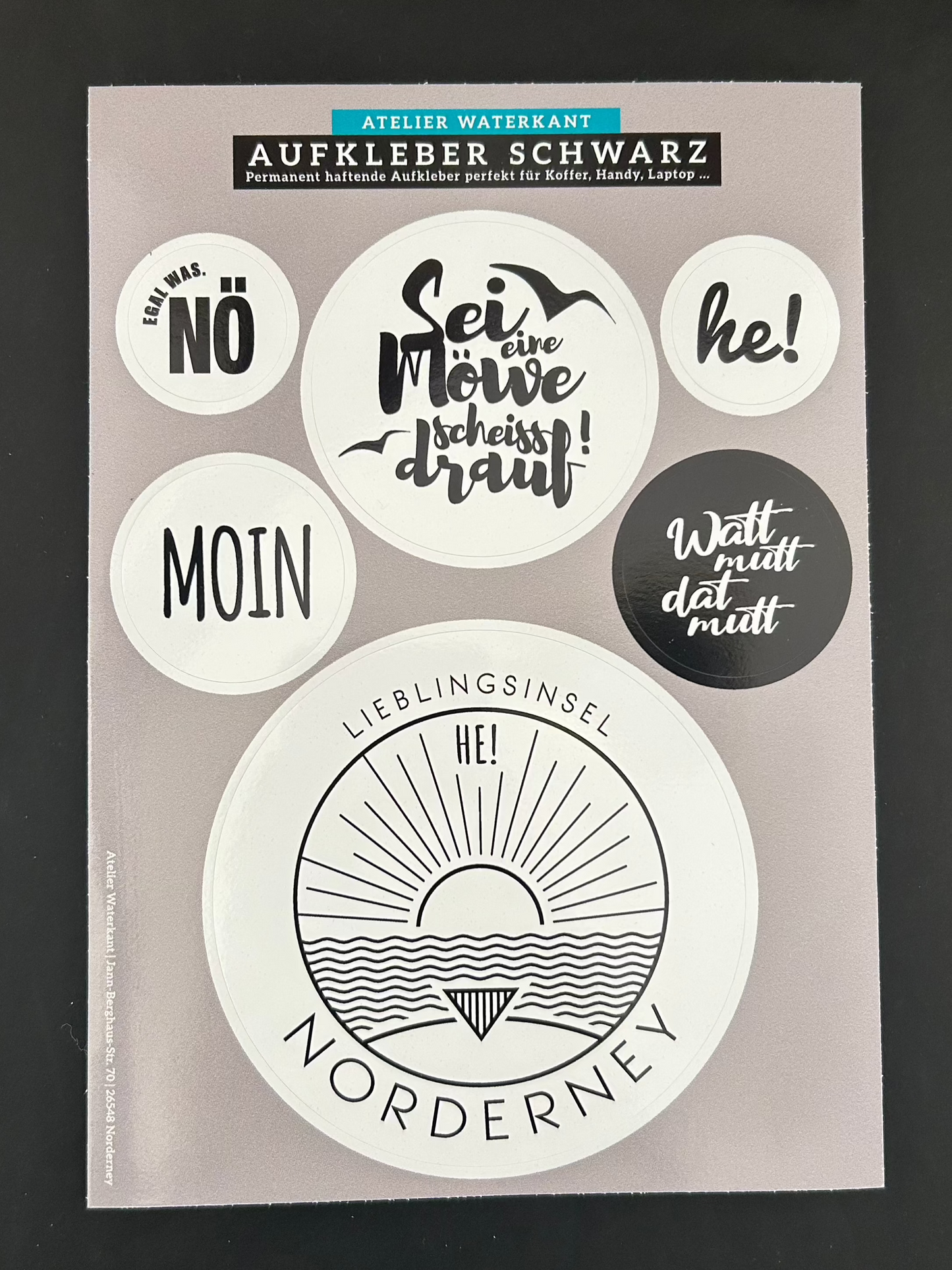 Stickerbogen Schwarz/Retro/Herz