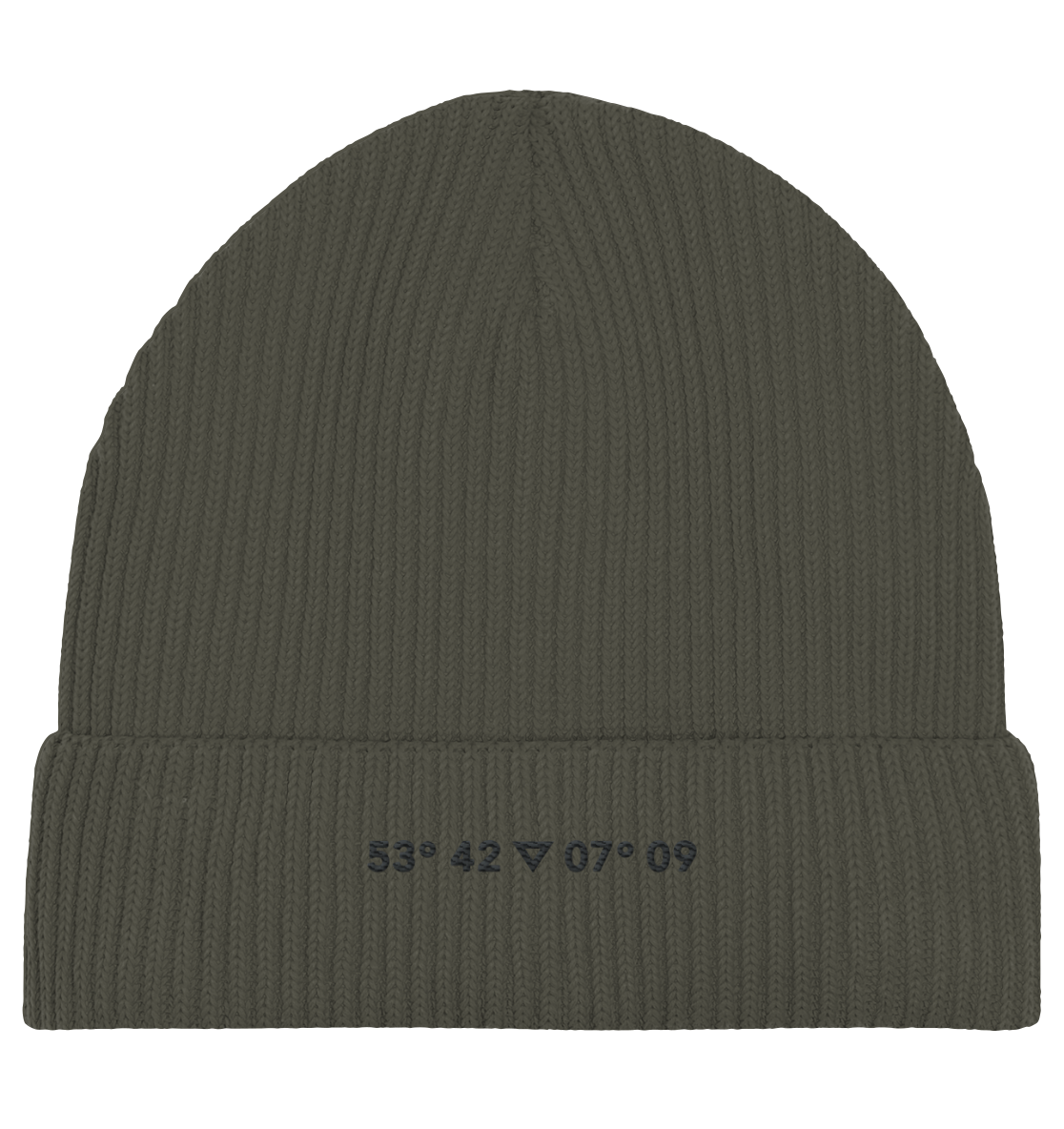 Norderney Koordinaten Stick - Organic Fisherman Beanie