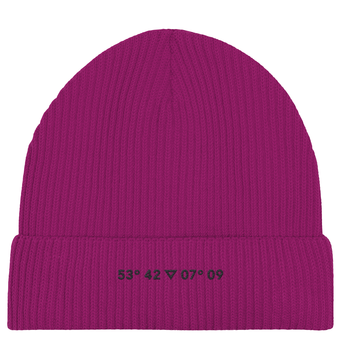 Norderney Koordinaten Stick - Organic Fisherman Beanie