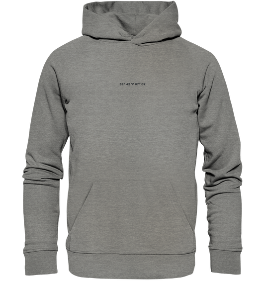 Norderney Koordinaten Stick - Organic Hoodie (Stick)