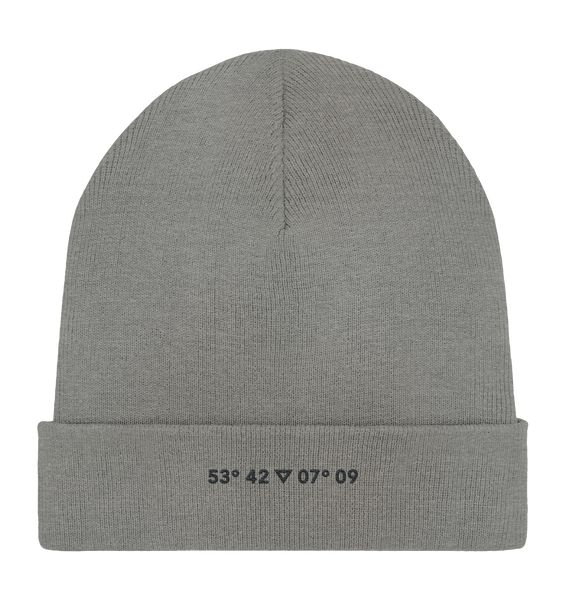 Norderney Koordinaten Stick - Organic Rib Beanie