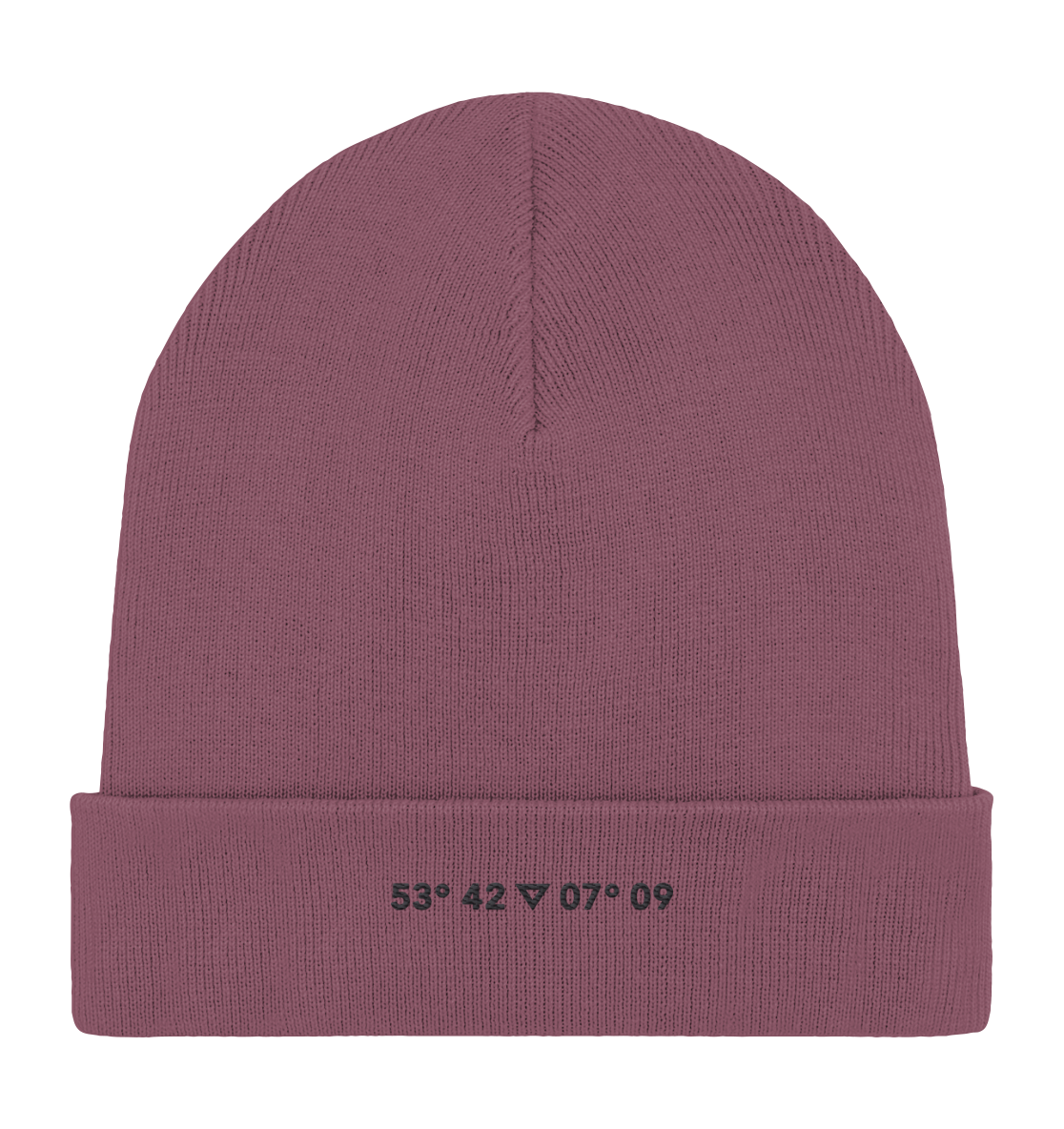 Norderney Koordinaten Stick - Organic Rib Beanie