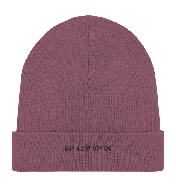 Norderney Koordinaten Stick - Organic Rib Beanie