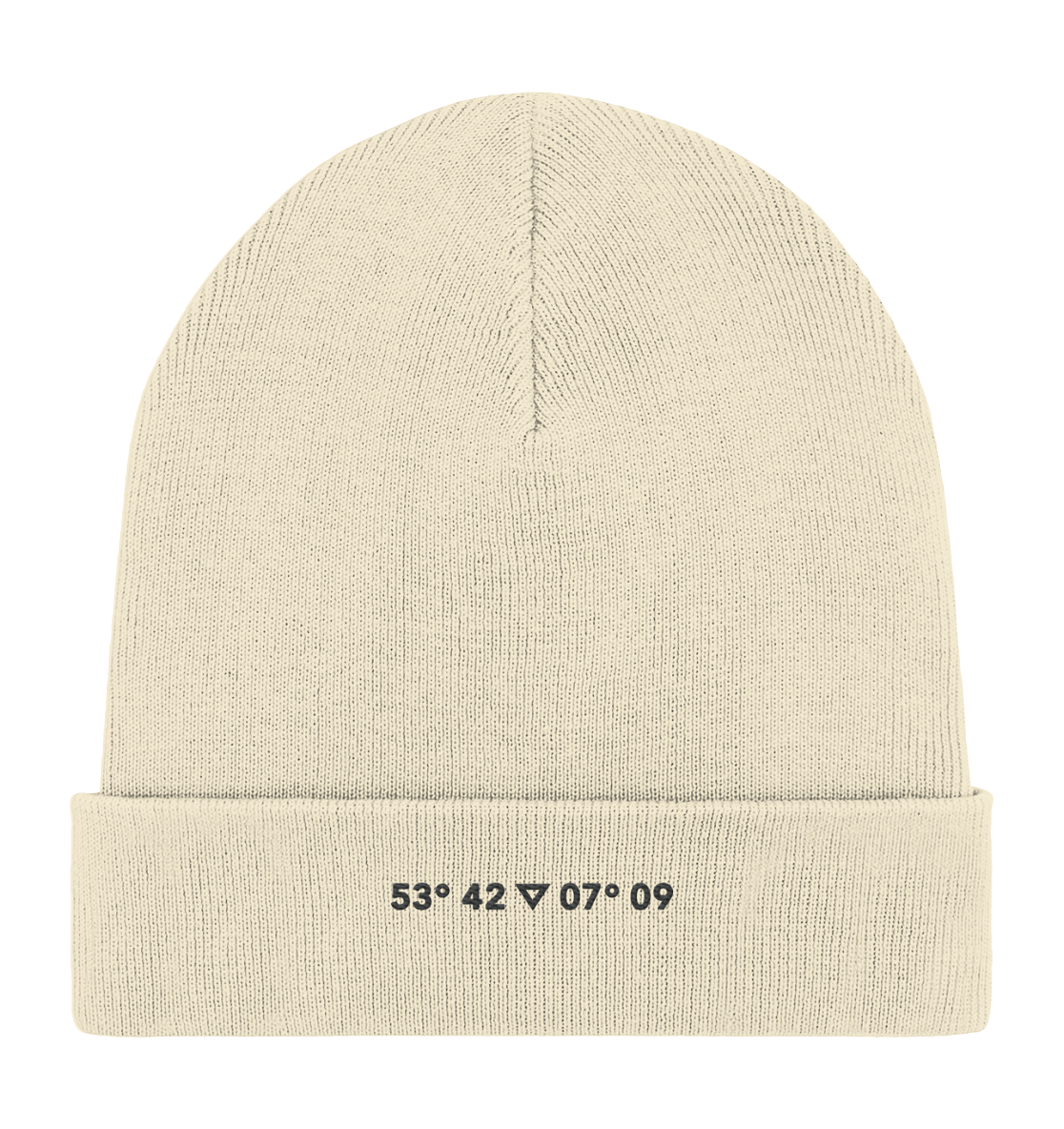 Norderney Koordinaten Stick - Organic Rib Beanie