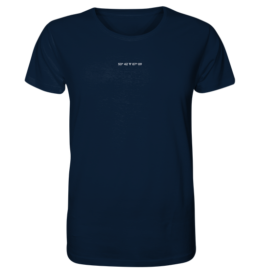 Norderney Koordinaten Stick Weiß - Organic Shirt (Stick)