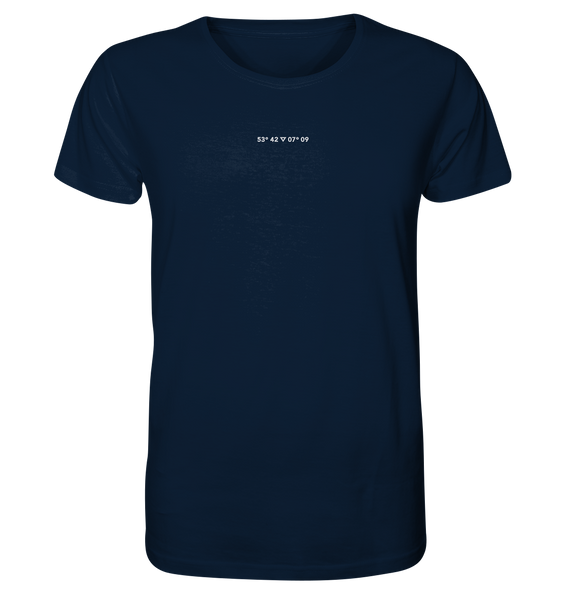 Norderney Koordinaten Stick Weiß - Organic Shirt (Stick)