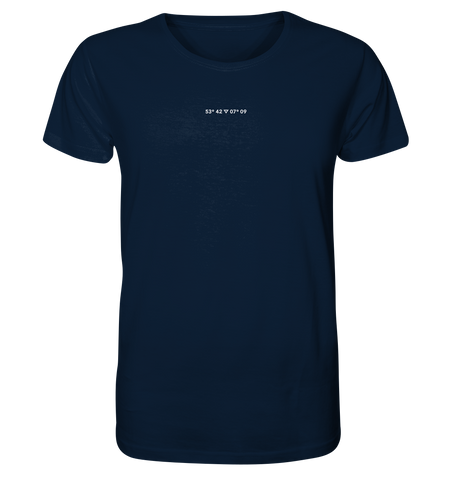 Norderney Koordinaten Stick Weiß - Organic Shirt (Stick)