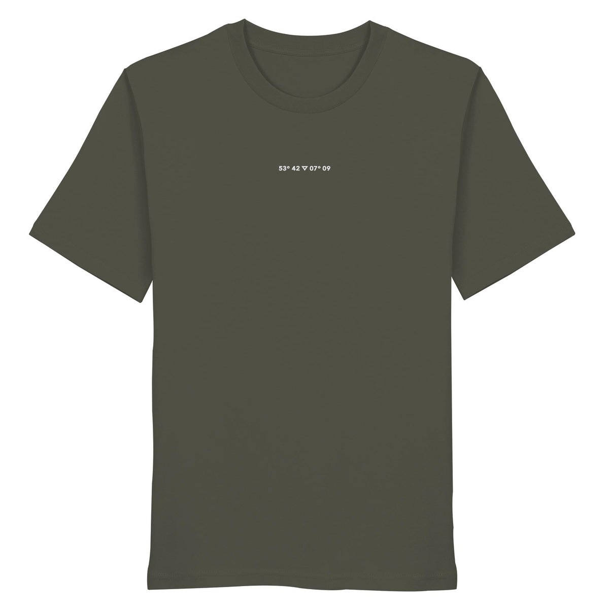 Norderney Koordinaten Stick Weiß - Organic Shirt (Stick)