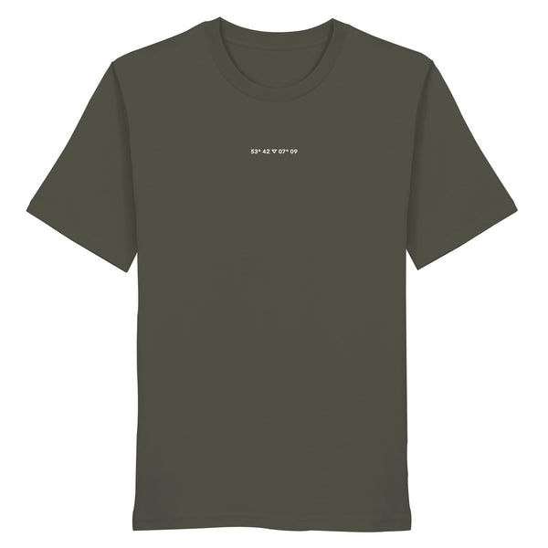 Norderney Koordinaten Stick Weiß - Organic Shirt (Stick)