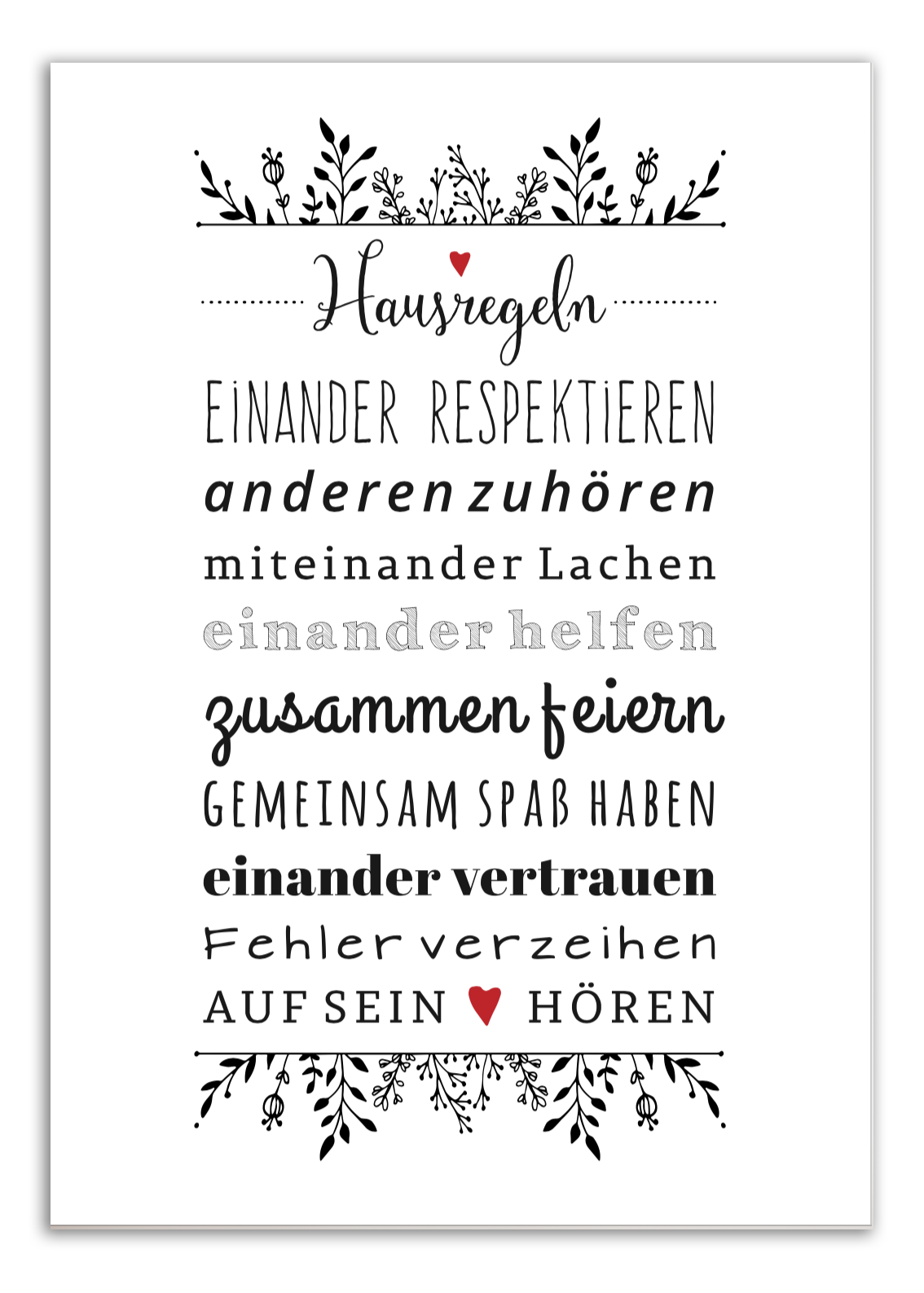Hausregeln Print