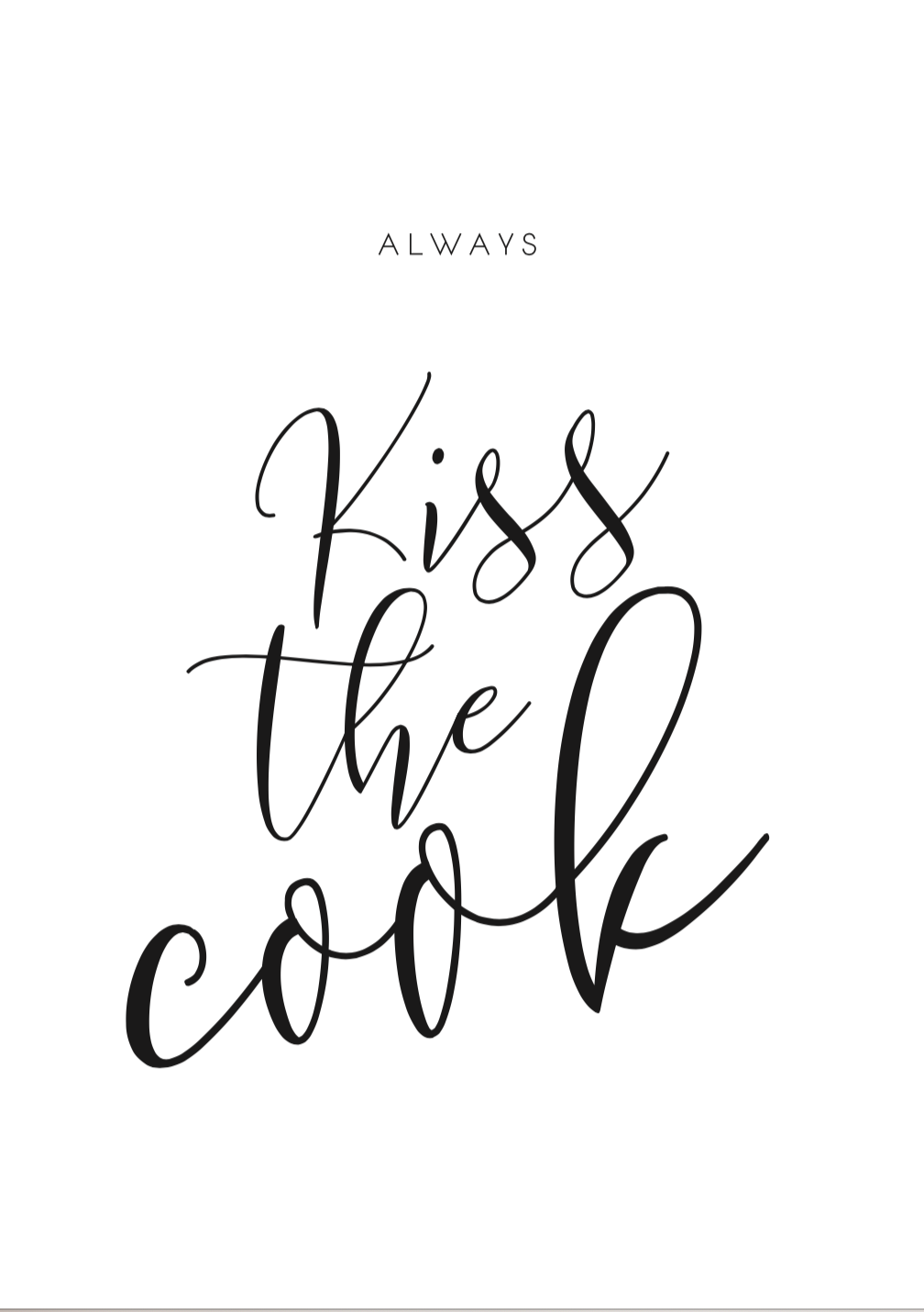 Kiss the cook Print
