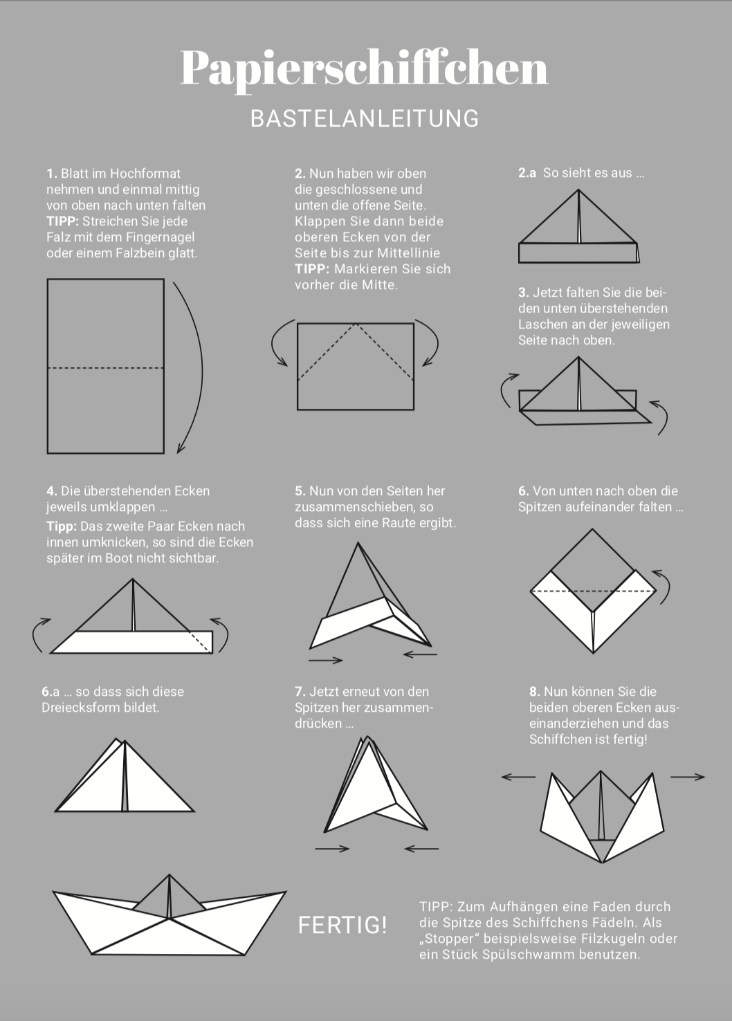 Papierschiffchen DIY Set
