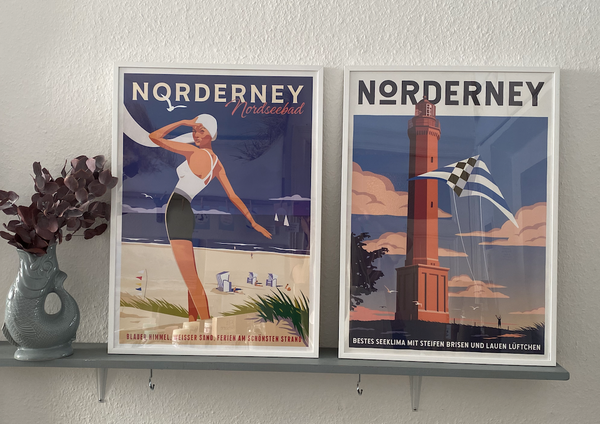 Poster Norderney Leuchtturm 50x70