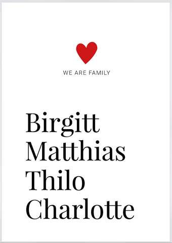 We are family / Herz –  Print Personalisiert