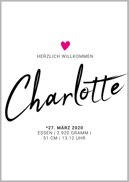 GEBURT Print "Herzlich willkommen …" Personalisiert
